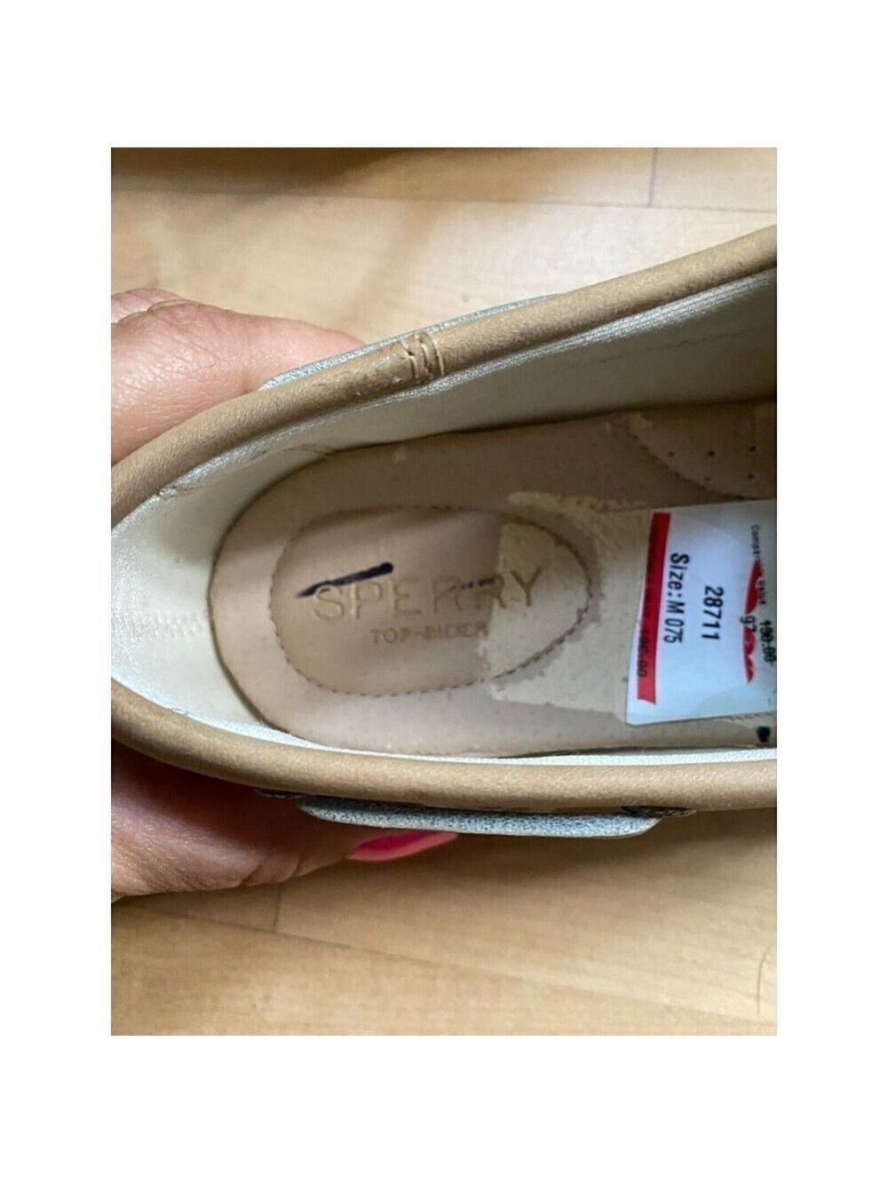 SPERRY BNWT Women boat shoe "songfish" canvas linen oat - Picture 6 of 9